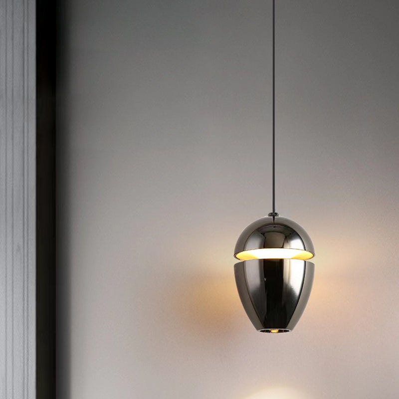 skandinavische Aluminium Bullet elliptische höhenverstellbare LED Pendelleuchte für den Nachttisch