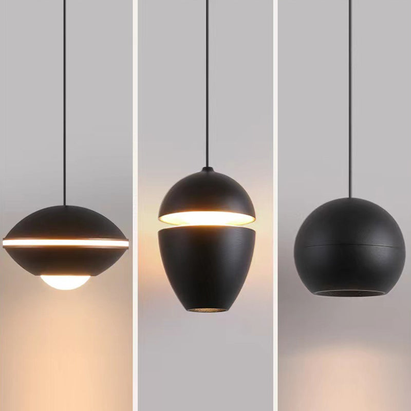 skandinavische Aluminium Bullet elliptische höhenverstellbare LED Pendelleuchte für den Nachttisch