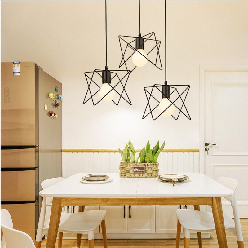 skandinavische Sternkäfig Eisen 1/3 Licht Pendelleuchte für das Esszimmer