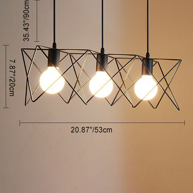 skandinavische Sternkäfig Eisen 1/3 Licht Pendelleuchte für das Esszimmer