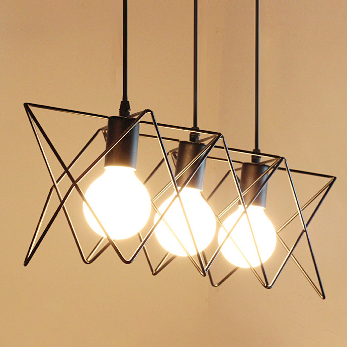 skandinavische Sternkäfig Eisen 1/3 Licht Pendelleuchte für das Esszimmer