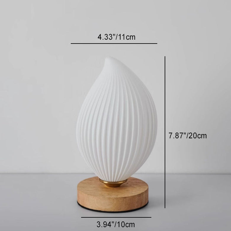Zeitgenössische nordische Holz PLA ABS Bud Tulpe Mango gestreift 1-Licht Tischlampe Nachtlicht für Nachttisch