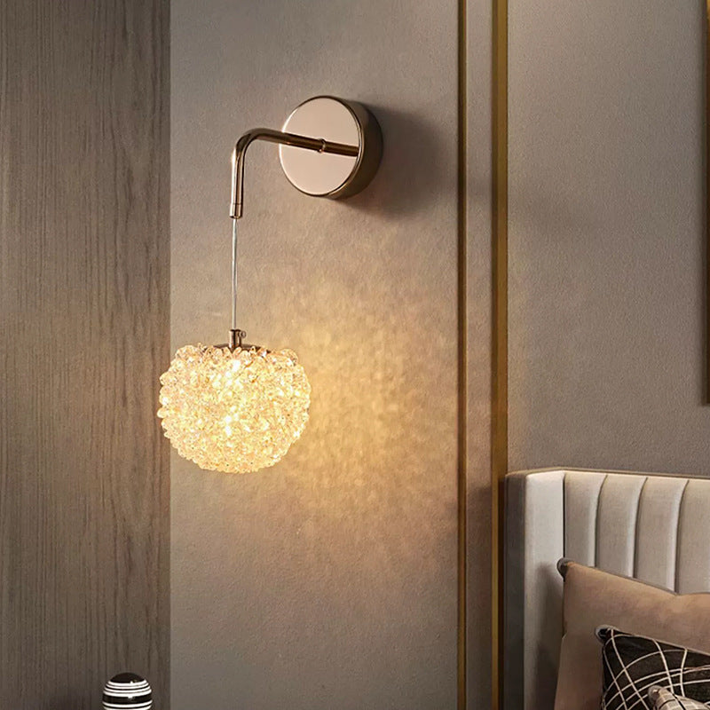 Moderne Luxus Hardware Kristall Ball Diamant 1/2 Licht Wandleuchte Lampe für Nachttisch