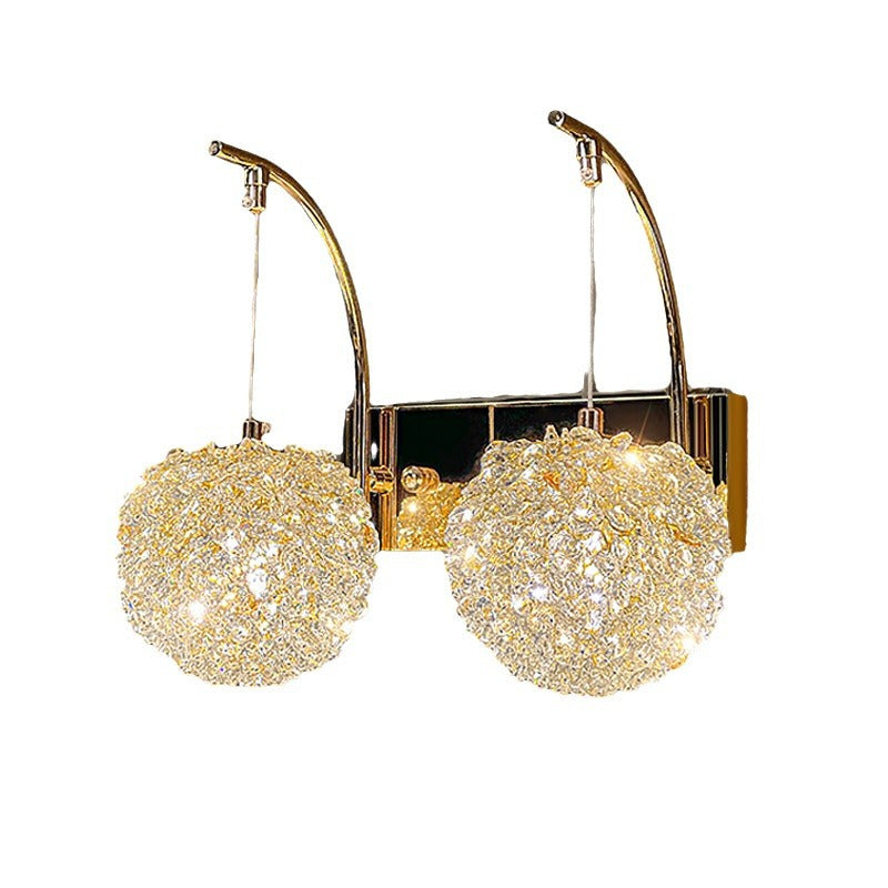 Moderne Luxus Hardware Kristall Ball Diamant 1/2 Licht Wandleuchte Lampe für Nachttisch