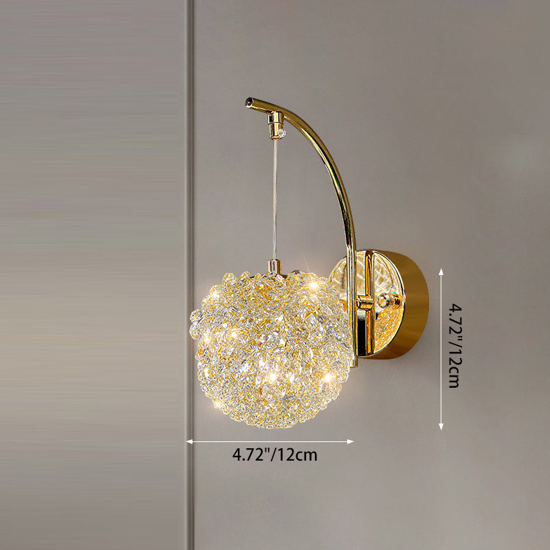 Moderne Luxus Hardware Kristall Ball Diamant 1/2 Licht Wandleuchte Lampe für Nachttisch