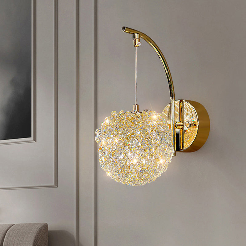 Moderne Luxus Hardware Kristall Ball Diamant 1/2 Licht Wandleuchte Lampe für Nachttisch