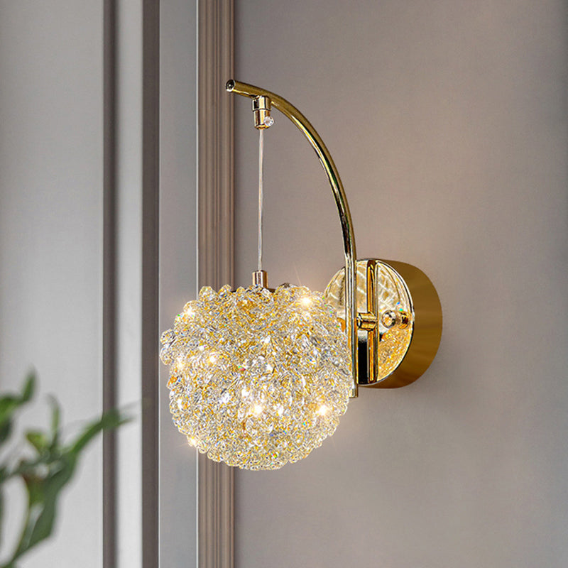 Moderne Luxus Hardware Kristall Ball Diamant 1/2 Licht Wandleuchte Lampe für Nachttisch