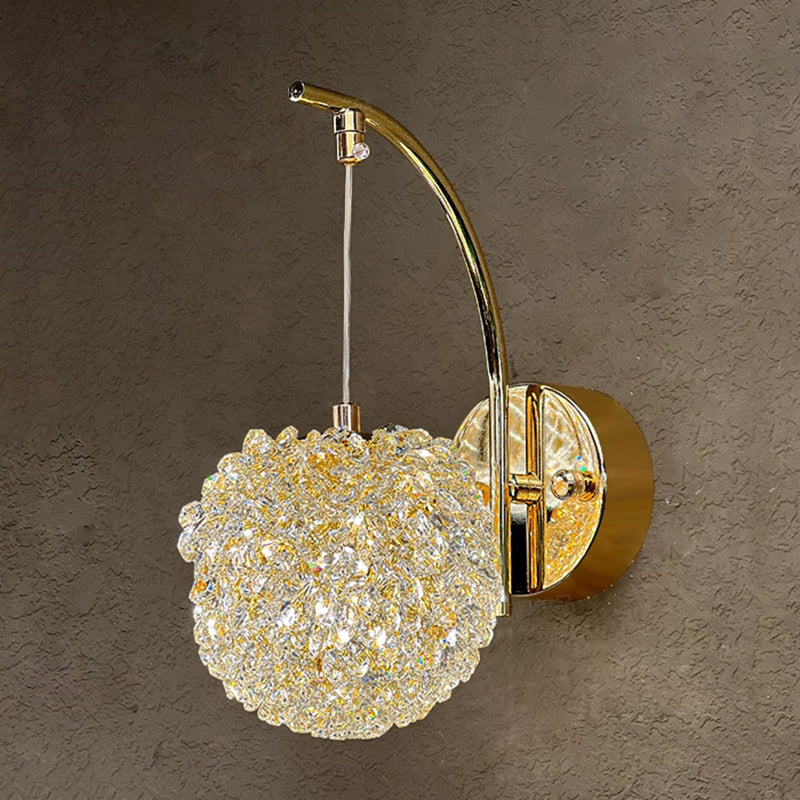 Moderne Luxus Hardware Kristall Ball Diamant 1/2 Licht Wandleuchte Lampe für Nachttisch