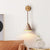 Traditionelle japanische Travertin Holz Zylinder konische Schale Zugschalter 1-Licht Wand Sconce Lampe für Nachttisch
