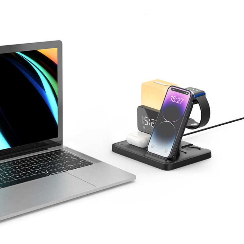 Sandsberg | Multifunktionale Nachttischlampe Uhr Wireless Charger