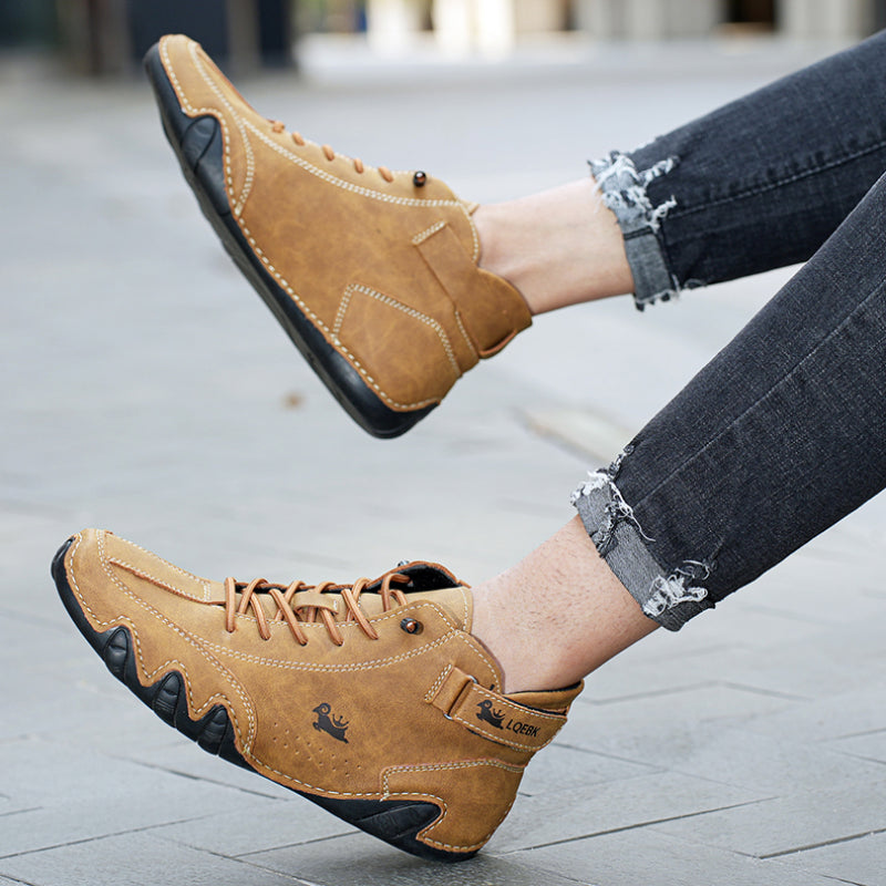 bequemer Rutschfester Barfußschuh  aus echtem Leder (Unisex).