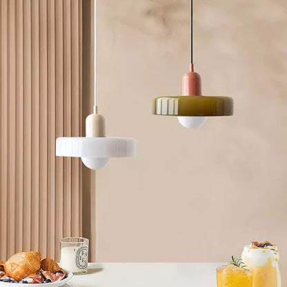 Sandsberg Pendelleuchte aus farbigem Glas | Elegante Hängeleuchte im Bauhaus-Stil | Designlampe für Wohnzimmer & Esszimmer