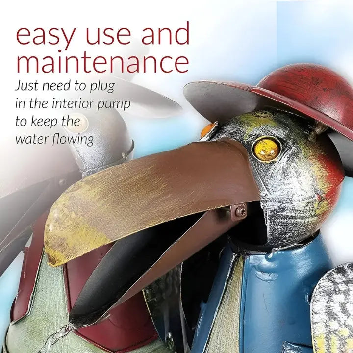 Sandsberg | ChirpStream | Tukan Vogel Wasserfontäne – Verspielte Garten Dekoration im Freien mit fließendem Wasser