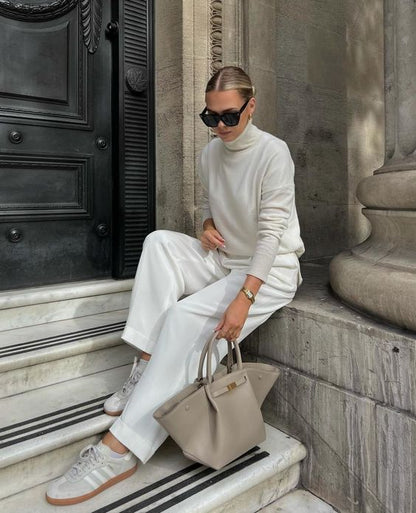 Sandsberg | Tassa Luxus Oversized Schultertasche mit goldener Verschluss - Elegante Minimalistische Tote für Frauen