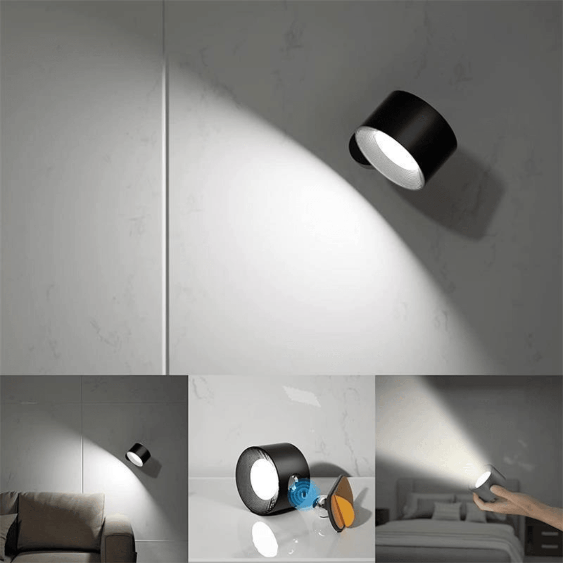 360 kabellose wiederaufladbare Wandleuchte