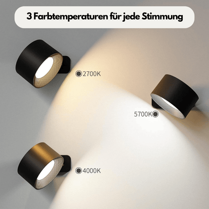 360 kabellose wiederaufladbare Wandleuchte
