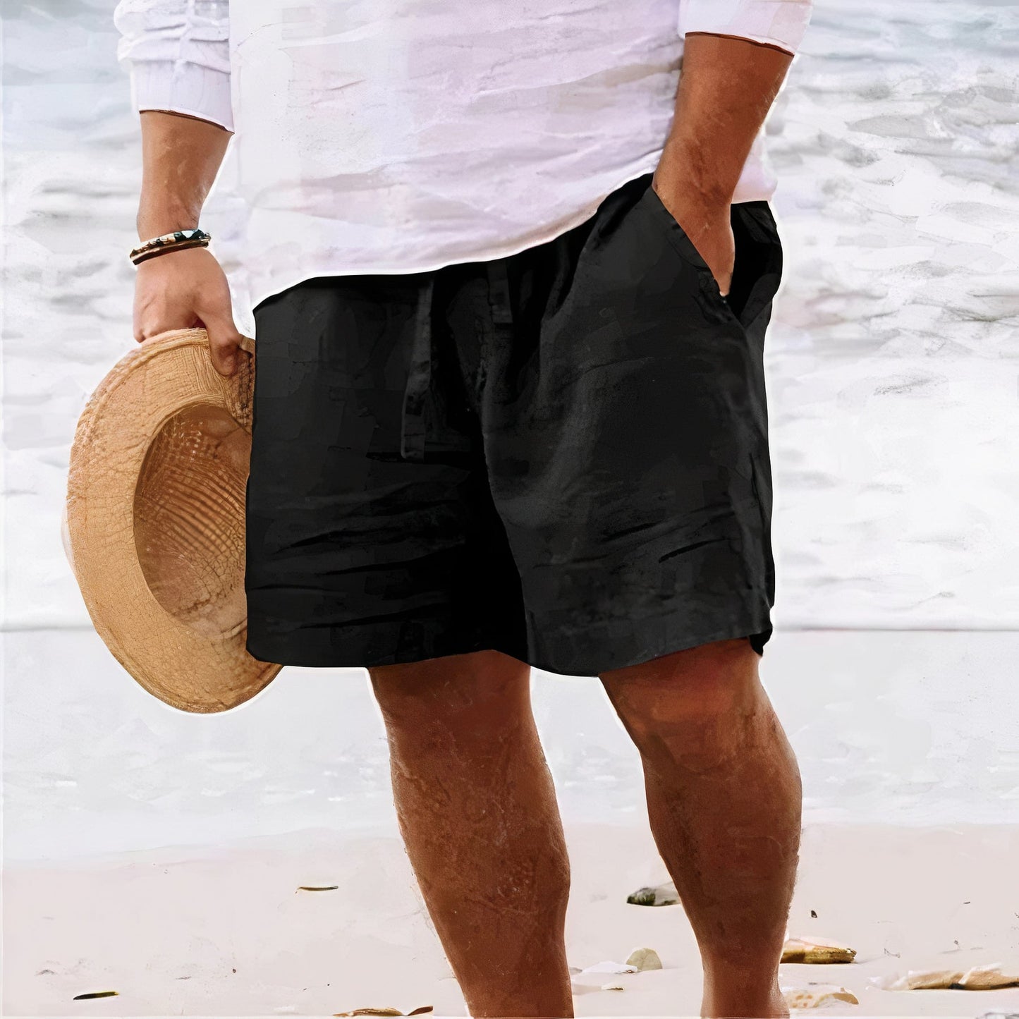 Atmungsaktive Leinen-Shorts