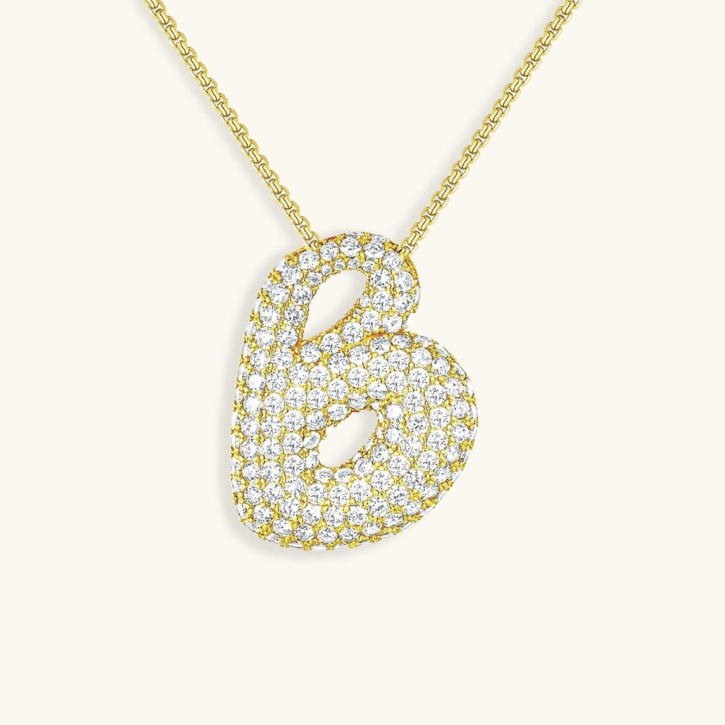 Bubble Initial-Diamant-Halskette
