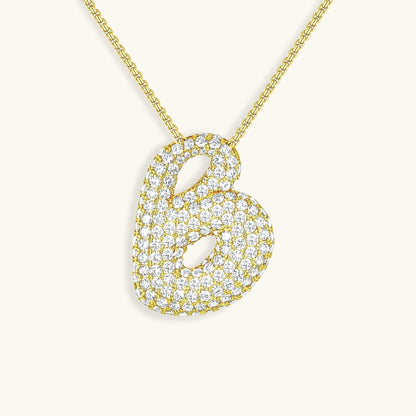 Bubble Initial-Diamant-Halskette
