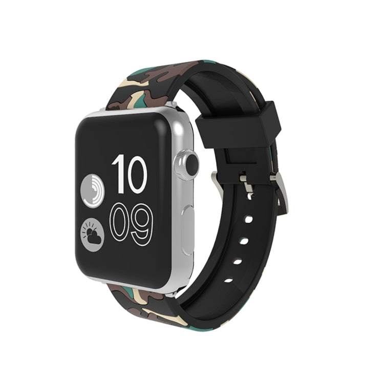 Sandsberg | Für Apple Watch Series 3 & 2 & 1 42mm Fashion Camouflage Muster Silikon Uhrband (Aprikose)