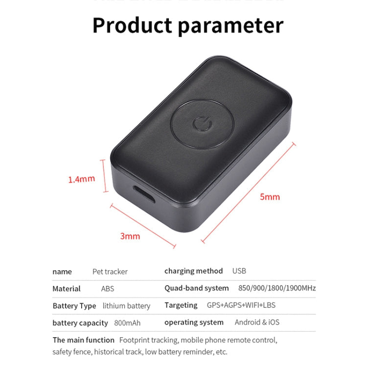 Sandsberg | P03 2G Wasserdichter GPS-Tracker für Haustiere GPS+AGPS+WiFi+LBS Locator
