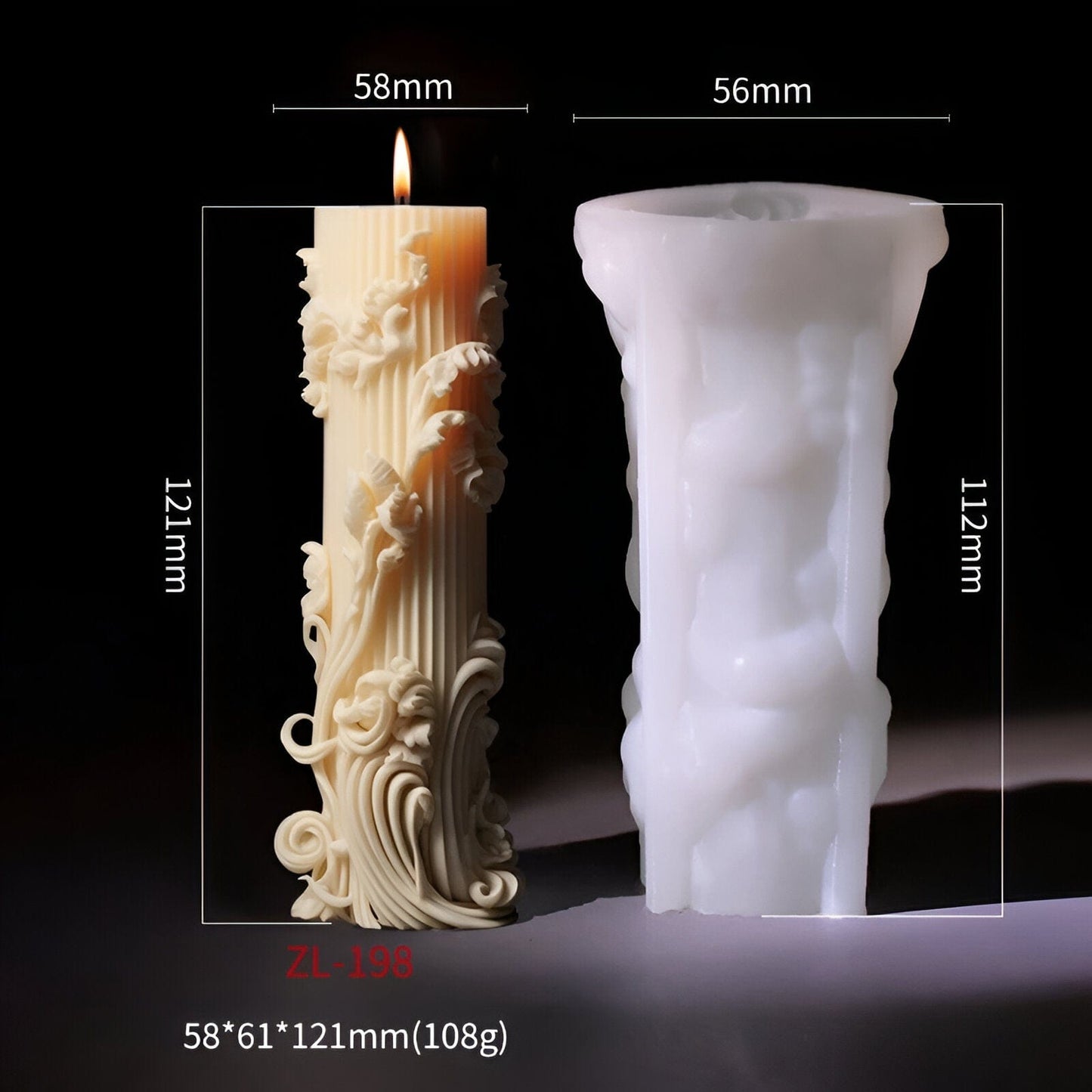 Carving Roman Säulen Silikonkerze