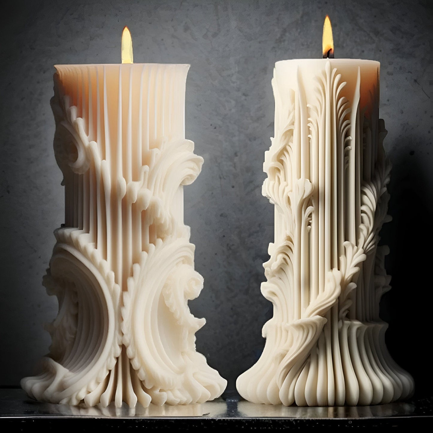 Carving Roman Säulen Silikonkerze