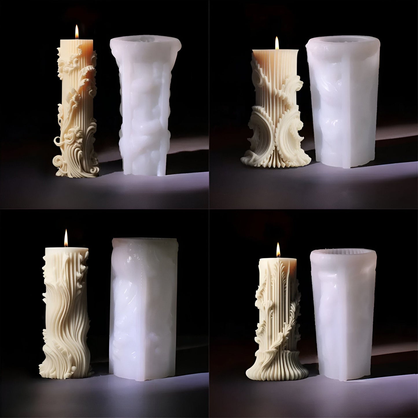 Carving Roman Säulen Silikonkerze