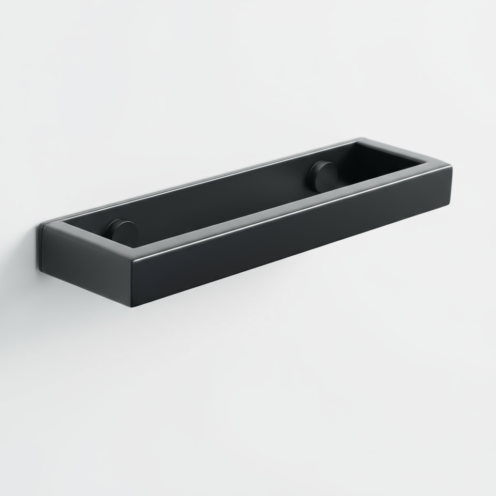 Sandsberg | Uni-Schwarz Edelstahl Handtuchhalter – Matt-Schwarz Wandmontierter Badezimmer- und Küchenhalter