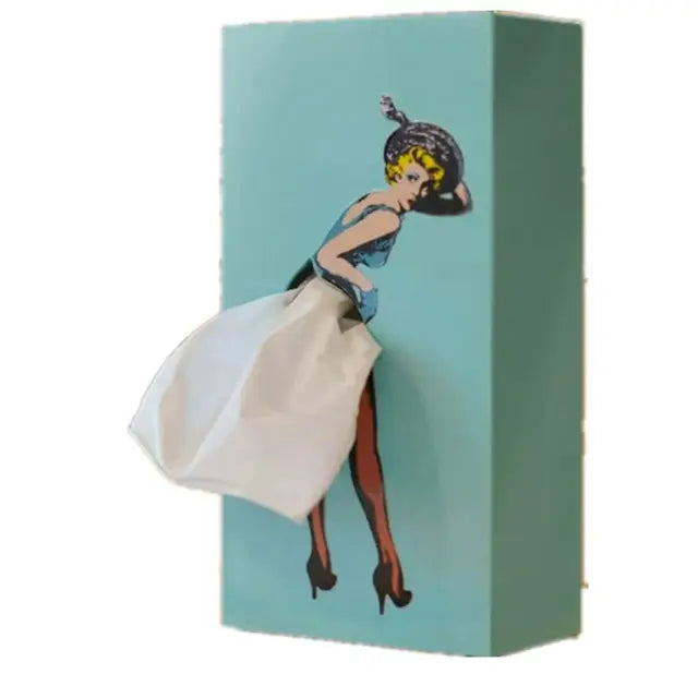 Retro Frau Taschentuchbox