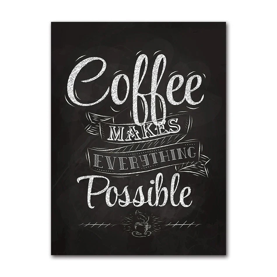 Kaffee Connaisseur Wandkunst Fine Art Leinwanddrucke Schwarz Weiß Kaffee Menü Plakat Bilder für Küche Diner Kaffee Shop Café Kunst Dekor