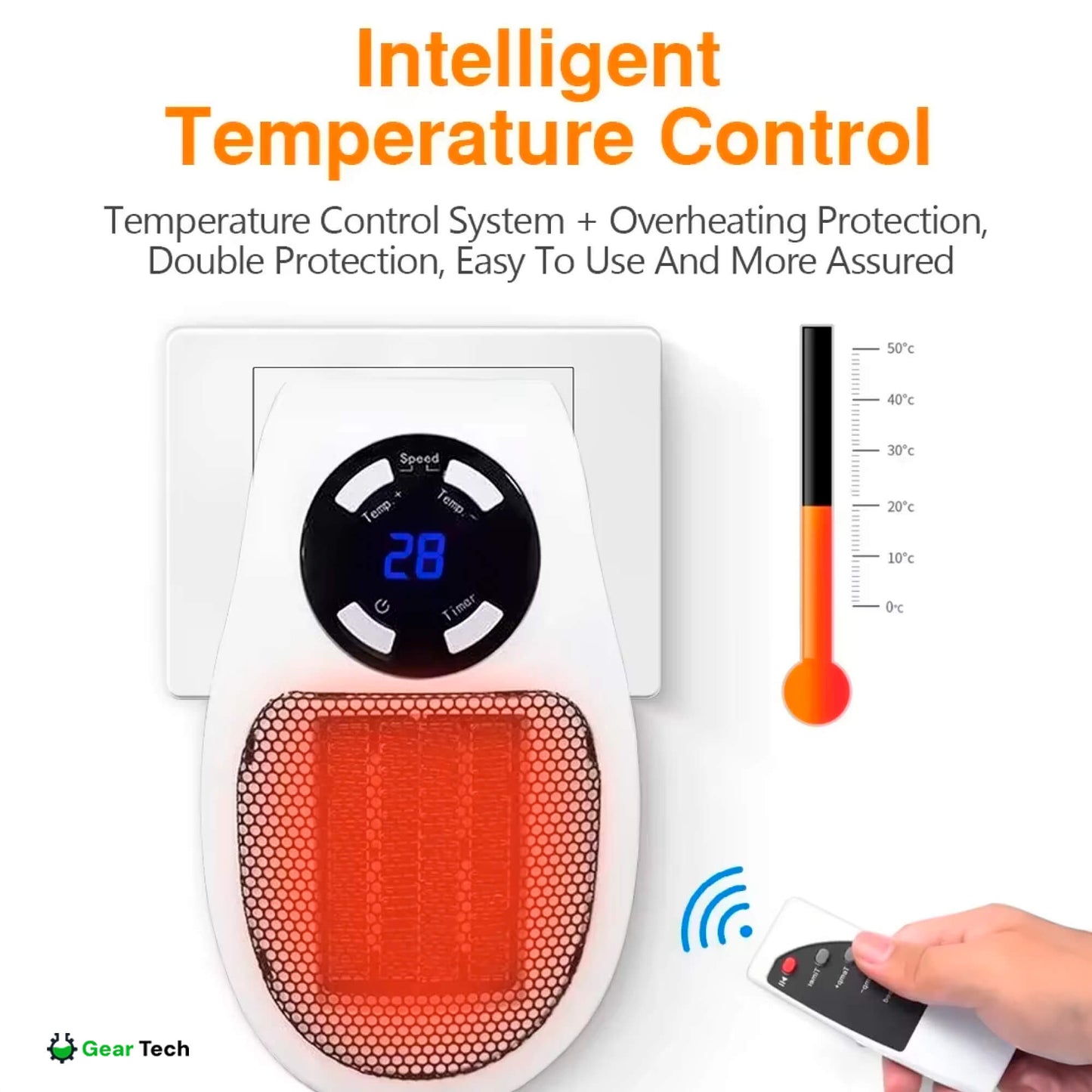 Sandsberg | Kompakter elektrischer Heizkörper - USB und Stecker tragbarer kleiner elektrischer Heizkörper