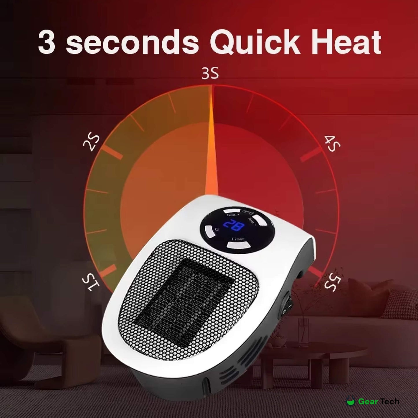 Sandsberg | Kompakter elektrischer Heizkörper - USB und Stecker tragbarer kleiner elektrischer Heizkörper