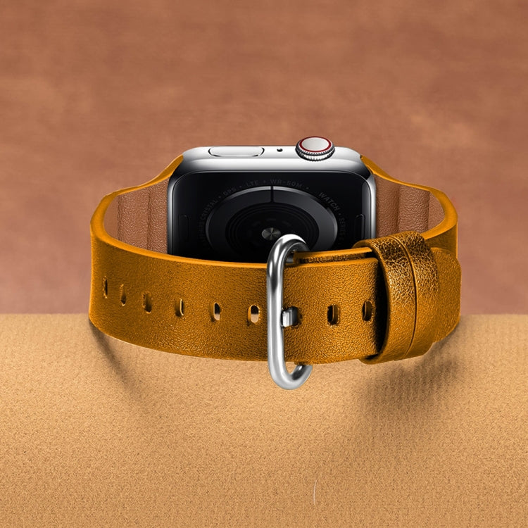 Sandsberg | Echtes Leder Armbänder für Apple Watch Series 7 41mm / 6 & SE & 5 & 4 40mm / 3 & 2 & 1 38mm(Gelb)