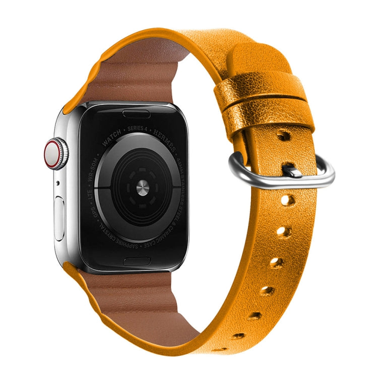 Sandsberg | Echtes Leder Armbänder für Apple Watch Series 7 41mm / 6 & SE & 5 & 4 40mm / 3 & 2 & 1 38mm(Gelb)