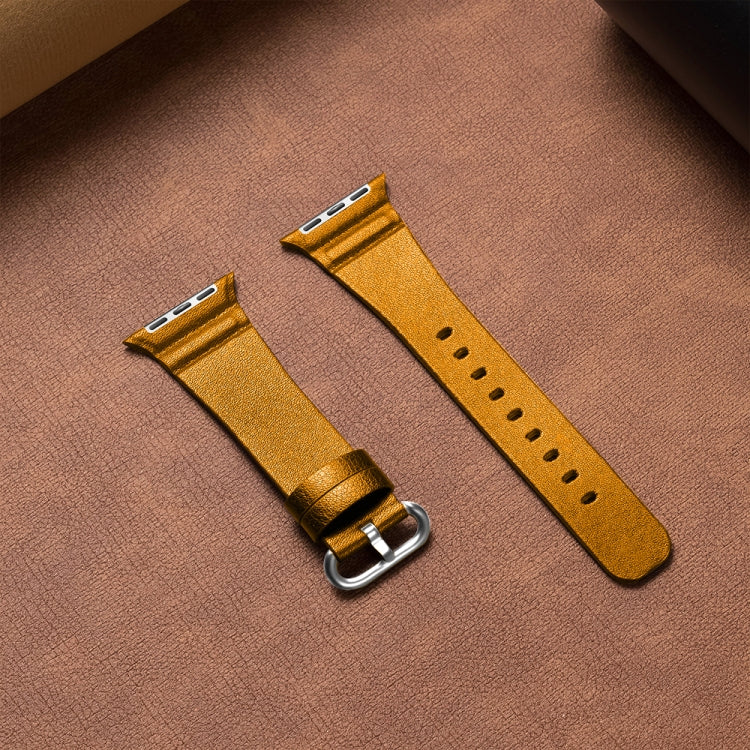Sandsberg | Echtes Leder Armbänder für Apple Watch Series 7 41mm / 6 & SE & 5 & 4 40mm / 3 & 2 & 1 38mm(Gelb)
