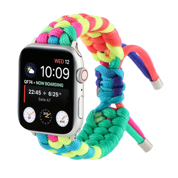 Sandsberg | Regenschirm Schnur Regenbogen Uhr Band Für Apple Watch Ultra 49mm&Watch Ultra 2 49mm / Serie 9&8&7 45mm / SE 3&SE 2&6&SE&5&4 44mm / 3&2&1 42mm(A)