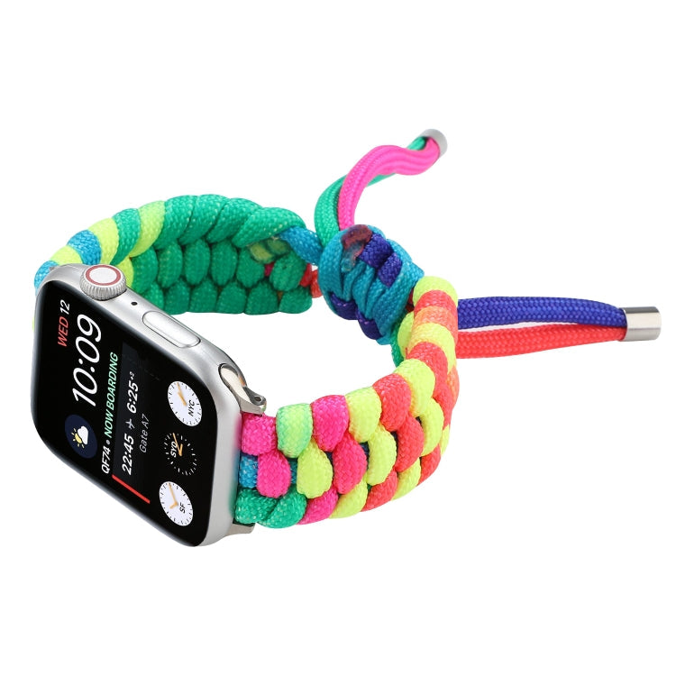 Sandsberg | Regenschirm Schnur Regenbogen Uhr Band Für Apple Watch Ultra 49mm&Watch Ultra 2 49mm / Serie 9&8&7 45mm / SE 3&SE 2&6&SE&5&4 44mm / 3&2&1 42mm(A)