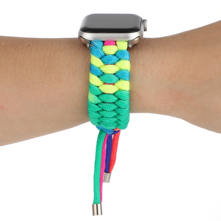 Sandsberg | Regenschirm Schnur Regenbogen Uhr Band Für Apple Watch Ultra 49mm&Watch Ultra 2 49mm / Serie 9&8&7 45mm / SE 3&SE 2&6&SE&5&4 44mm / 3&2&1 42mm(A)