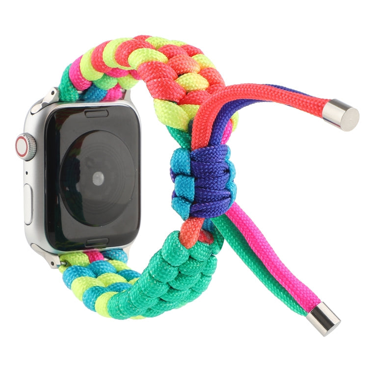Sandsberg | Regenschirm Schnur Regenbogen Uhr Band Für Apple Watch Ultra 49mm&Watch Ultra 2 49mm / Serie 9&8&7 45mm / SE 3&SE 2&6&SE&5&4 44mm / 3&2&1 42mm(A)