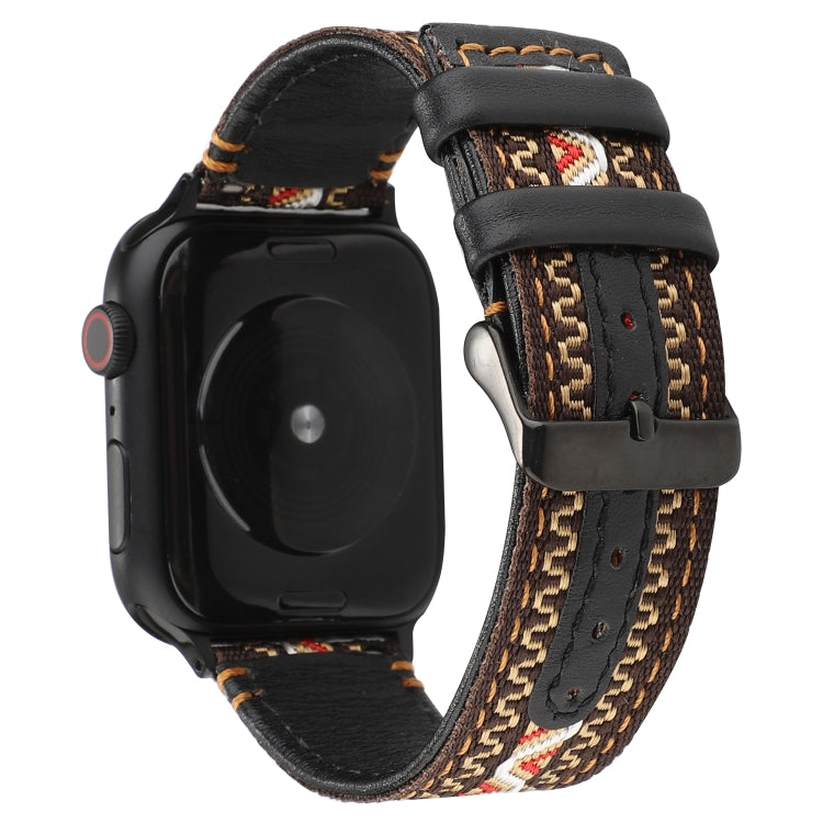 Sandsberg | Für Apple Watch Series 7 45mm / 6 & SE & 5 & 4 44mm / 3 & 2 & 1 42mm Ethnischer Stil Echtes Lederarmband (Bohemia)