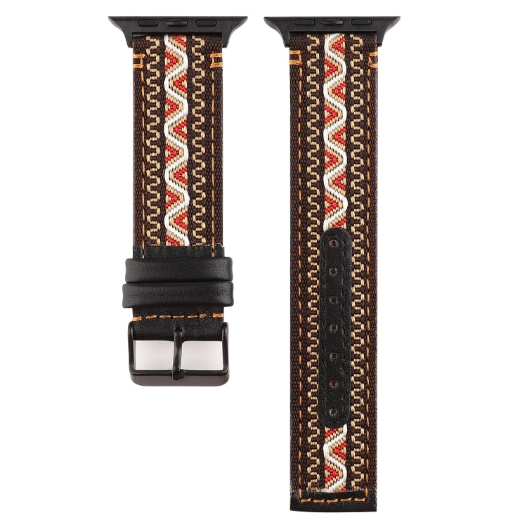 Sandsberg | Für Apple Watch Series 7 45mm / 6 & SE & 5 & 4 44mm / 3 & 2 & 1 42mm Ethnischer Stil Echtes Lederarmband (Bohemia)