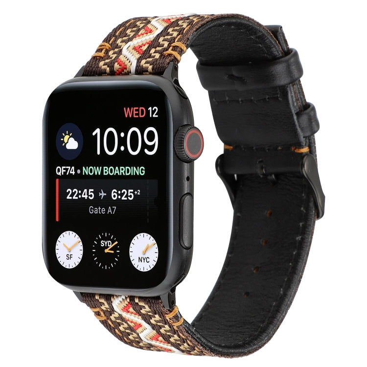 Sandsberg | Für Apple Watch Series 7 45mm / 6 & SE & 5 & 4 44mm / 3 & 2 & 1 42mm Ethnischer Stil Echtes Lederarmband (Bohemia)