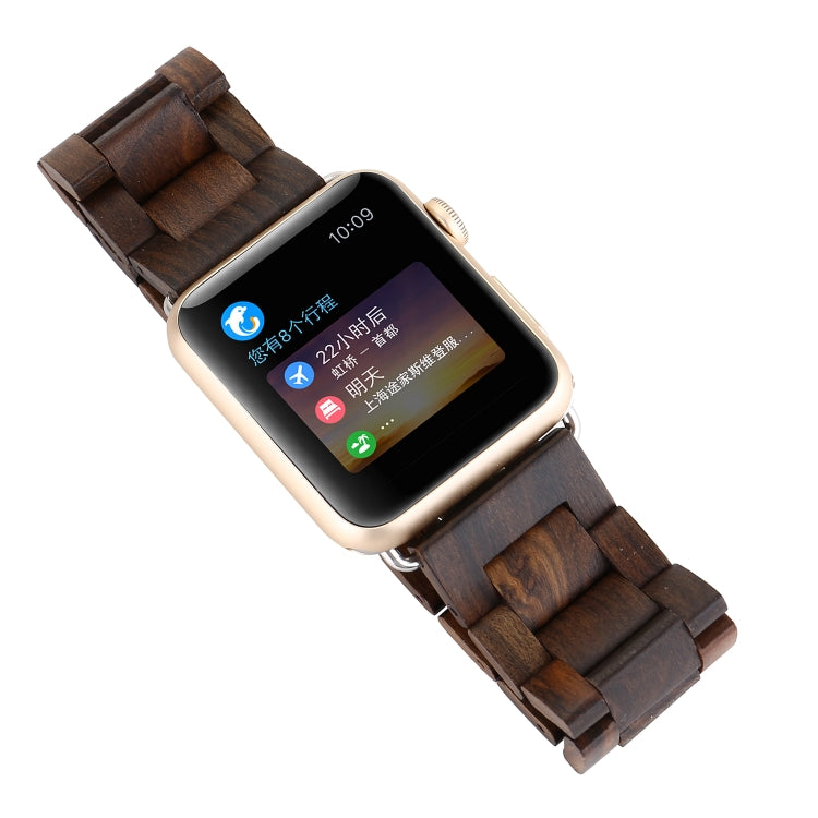 Sandsberg | Holz Uhr Band für Apple Watch Series 7 45mm / 6 & SE & 5 & 4 44mm / 3 & 2 & 1 42mm (Dunkelbraun)
