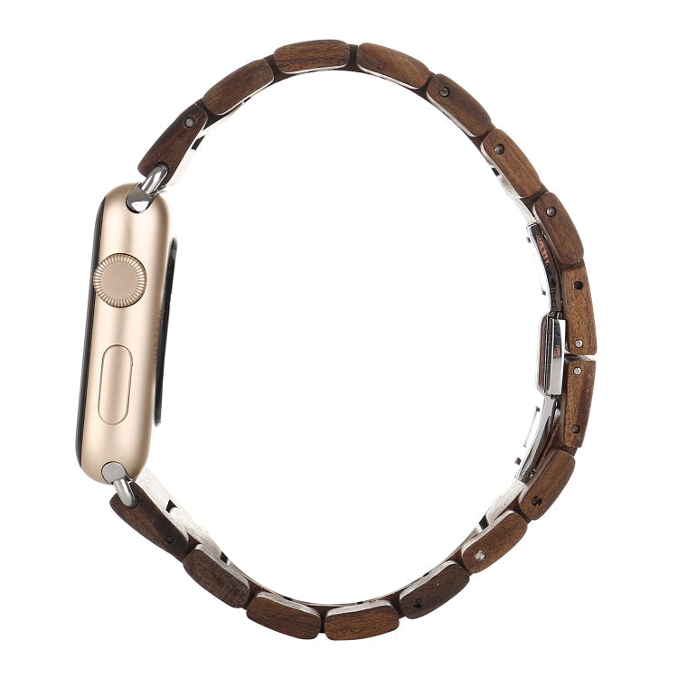 Sandsberg | Holz Uhr Band für Apple Watch Series 7 45mm / 6 & SE & 5 & 4 44mm / 3 & 2 & 1 42mm (Dunkelbraun)