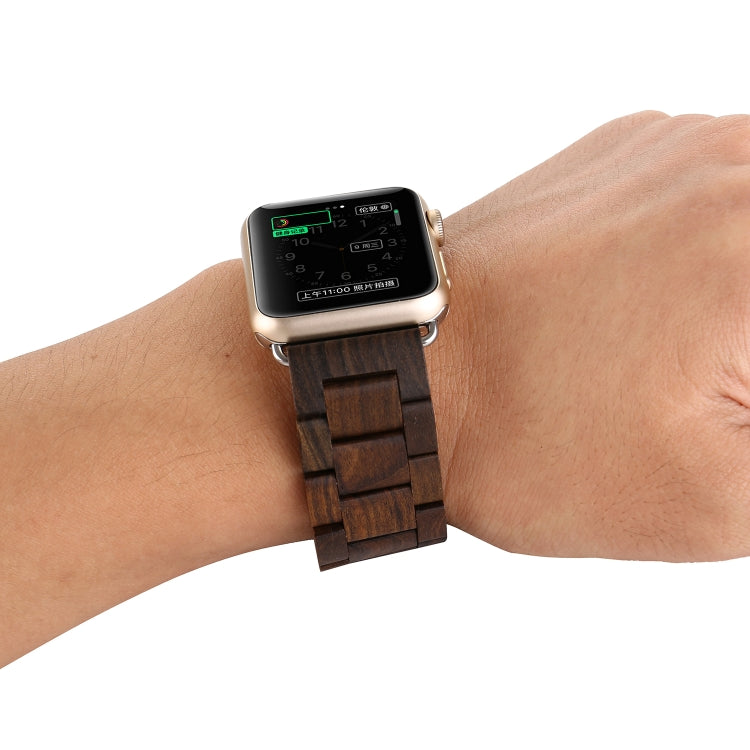 Sandsberg | Holz Uhr Band für Apple Watch Series 7 45mm / 6 & SE & 5 & 4 44mm / 3 & 2 & 1 42mm (Dunkelbraun)