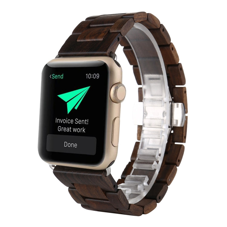 Sandsberg | Holz Uhr Band für Apple Watch Series 7 45mm / 6 & SE & 5 & 4 44mm / 3 & 2 & 1 42mm (Dunkelbraun)