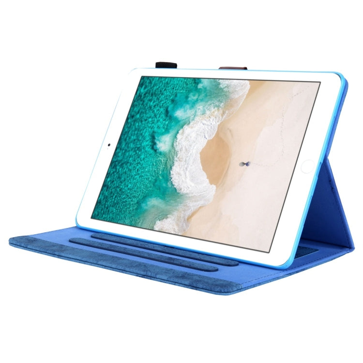 Sandsberg | Für iPad Pro 10.5 (2017) Business Stil Horizontal Flip Lederhülle, mit Halter & Kartensteckplatz & Bilderrahmen & Schlaf-/Weckfunktion (Blau)