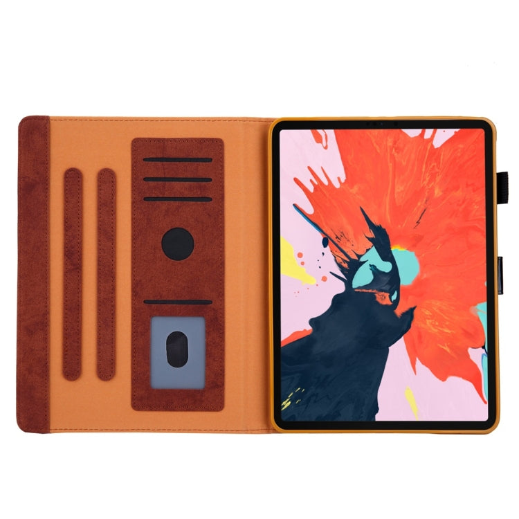 Sandsberg | Für iPad Pro 11 Zoll (2018) Business Stil Horizontal Flip Lederhülle, mit Halter & Kartensteckplatz & Fotohalter & Schlaf-/Aufwachfunktion (Braun)