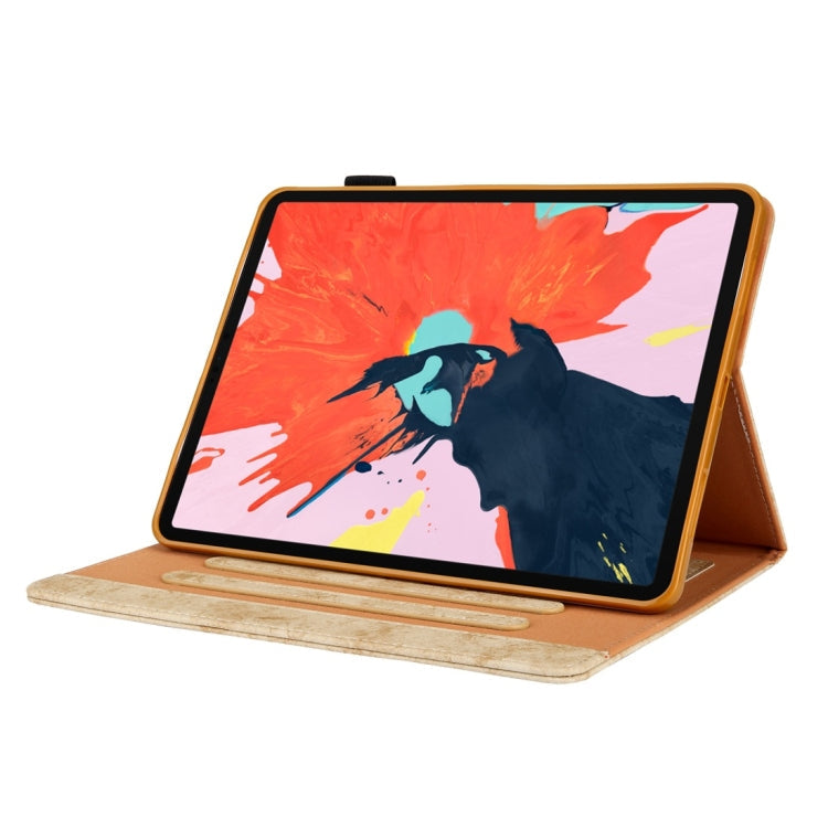 Sandsberg | Für iPad Pro 11 Zoll (2018) Business Stil Horizontal Flip Lederhülle, mit Halter & Kartensteckplatz & Fotorahmen & Schlaf-/Aufwachfunktion (Gelb)
